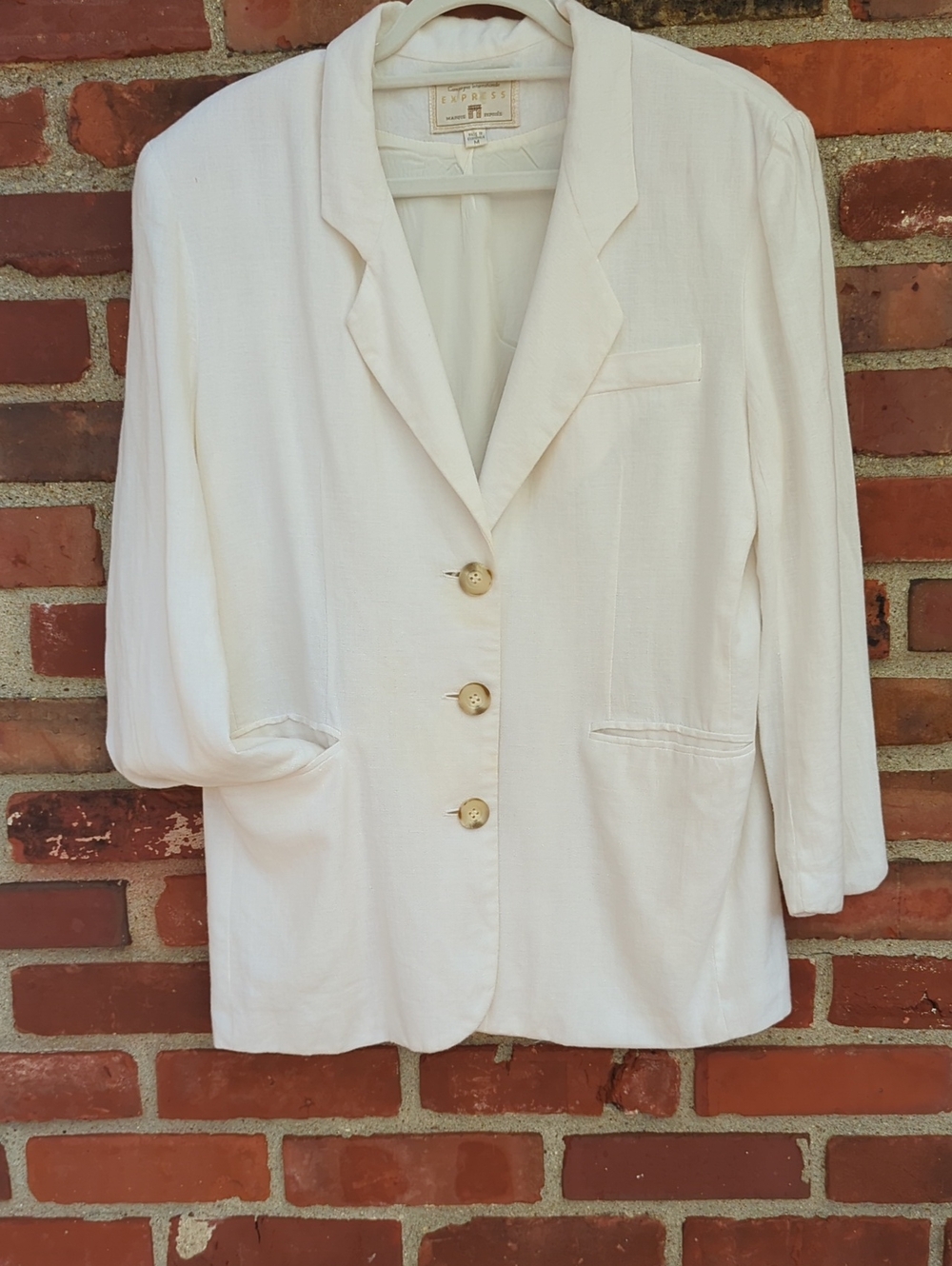 Express Women's Cream Single-Breasted Blazer
